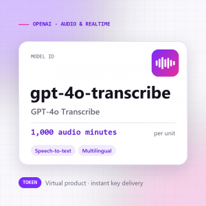 GPT-4o Transcribe · 1,000 audio minutes